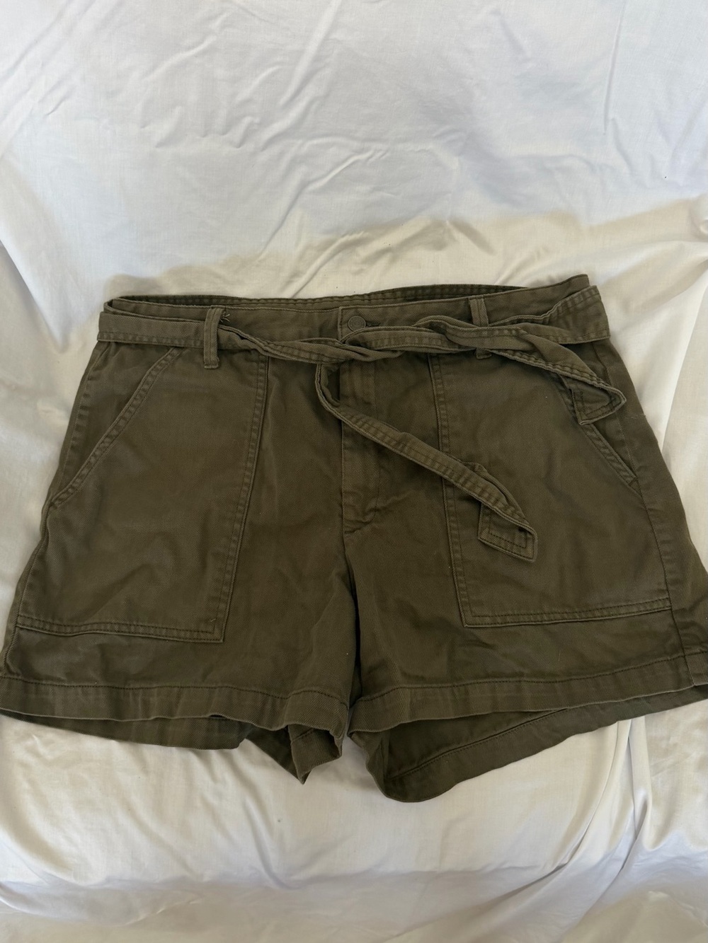 Banana Republic Olive Utility Belted Shorts
